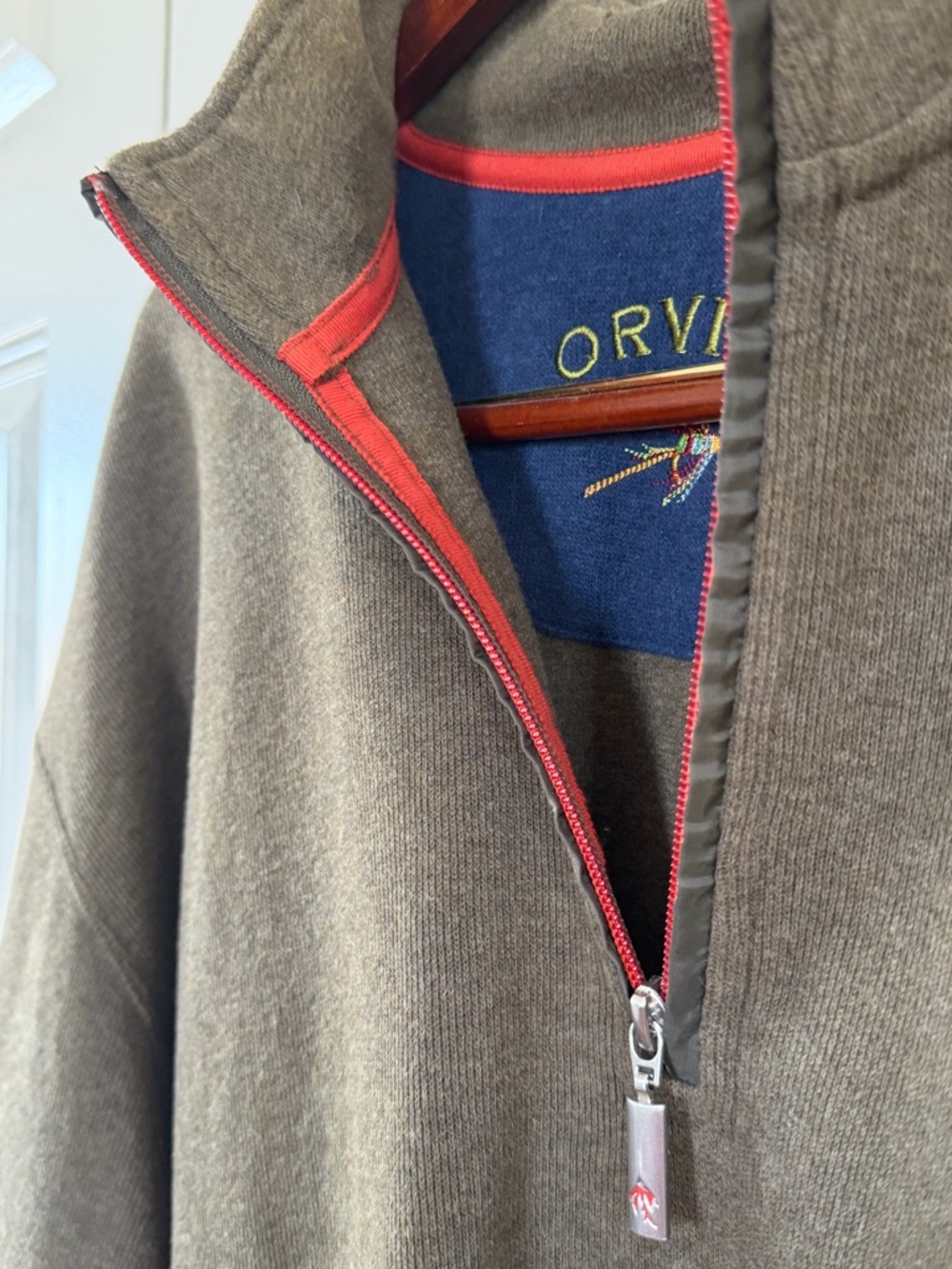Orvis Men's Olive Quarter Zip Size XXL